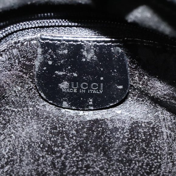 GUCCI Chain Shoulder Bag Straw Black Auth nb112