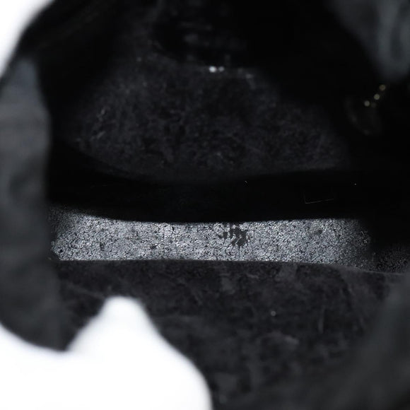 GUCCI Chain Shoulder Bag Straw Black Auth nb112