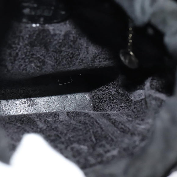 GUCCI Chain Shoulder Bag Straw Black Auth nb112