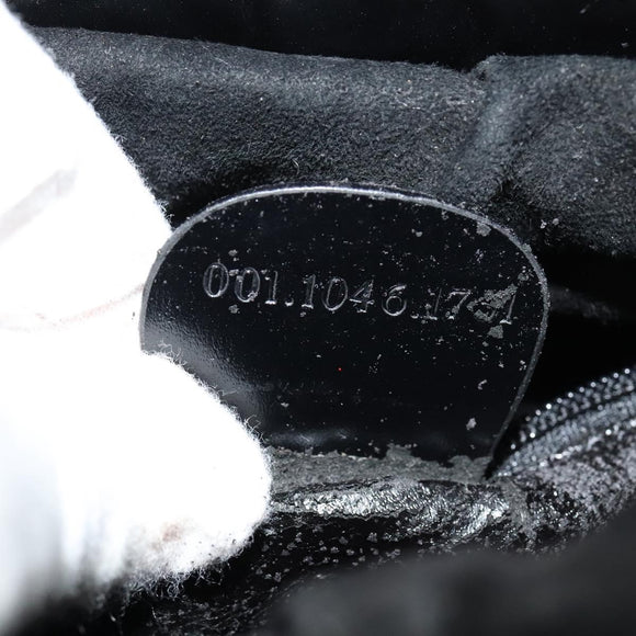 GUCCI Chain Shoulder Bag Straw Black Auth nb112