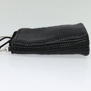 GUCCI Chain Shoulder Bag Straw Black Auth nb112-3