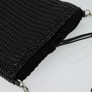 GUCCI Chain Shoulder Bag Straw Black Auth nb112-6
