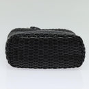 GUCCI Chain Shoulder Bag Straw Black Auth nb112-5