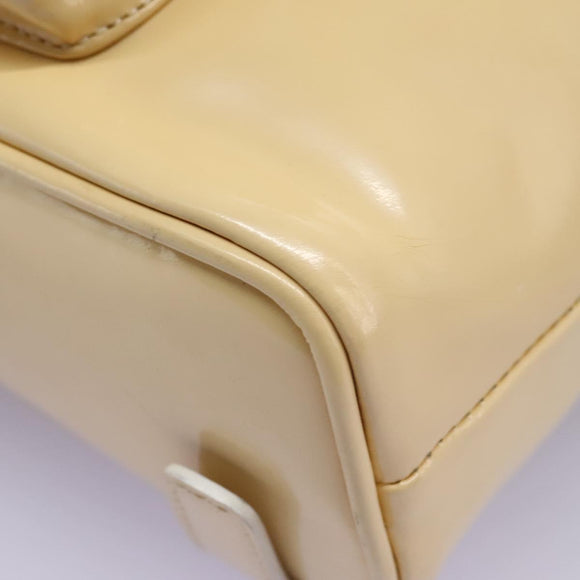 GUCCI Bamboo Backpack Patent leather Beige Gold 003 2058 0030 Auth nb115