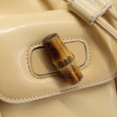 GUCCI Bamboo Backpack Patent leather Beige Gold 003 2058 0030 Auth nb115-20