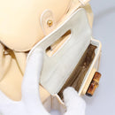 GUCCI Bamboo Backpack Patent leather Beige Gold 003 2058 0030 Auth nb115-21