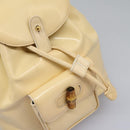 GUCCI Bamboo Backpack Patent leather Beige Gold 003 2058 0030 Auth nb115-22