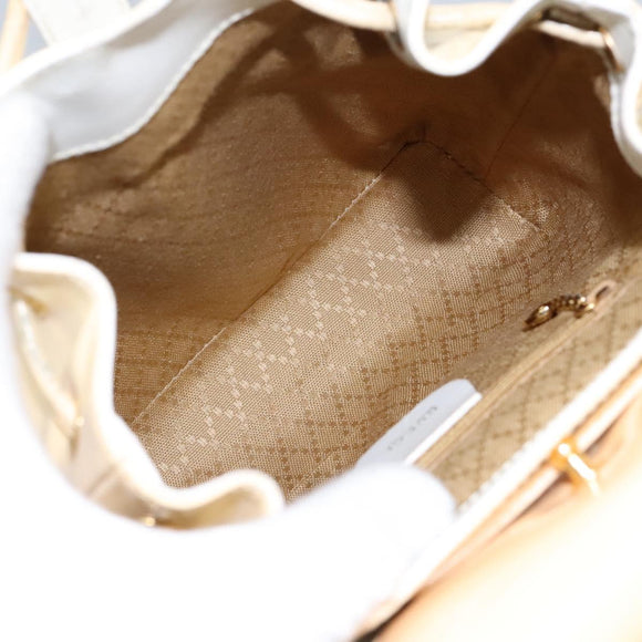 GUCCI Bamboo Backpack Patent leather Beige Gold 003 2058 0030 Auth nb115