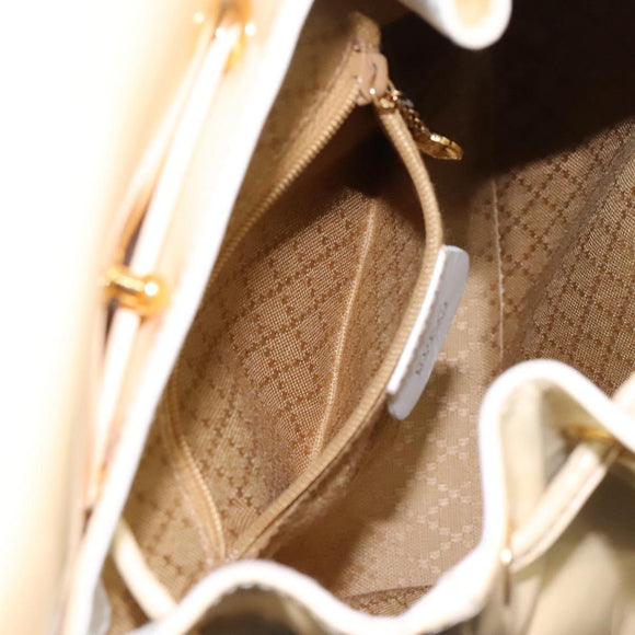 GUCCI Bamboo Backpack Patent leather Beige Gold 003 2058 0030 Auth nb115