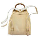 GUCCI Bamboo Backpack Patent leather Beige Gold 003 2058 0030 Auth nb115-2