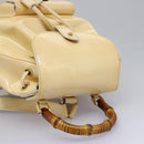 GUCCI Bamboo Backpack Patent leather Beige Gold 003 2058 0030 Auth nb115-6