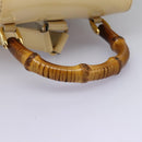 GUCCI Bamboo Backpack Patent leather Beige Gold 003 2058 0030 Auth nb115-14