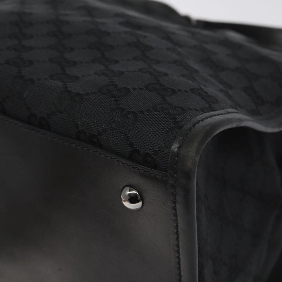 GUCCI GG Canvas Tote Bag Black Silver 109101 Auth nb119