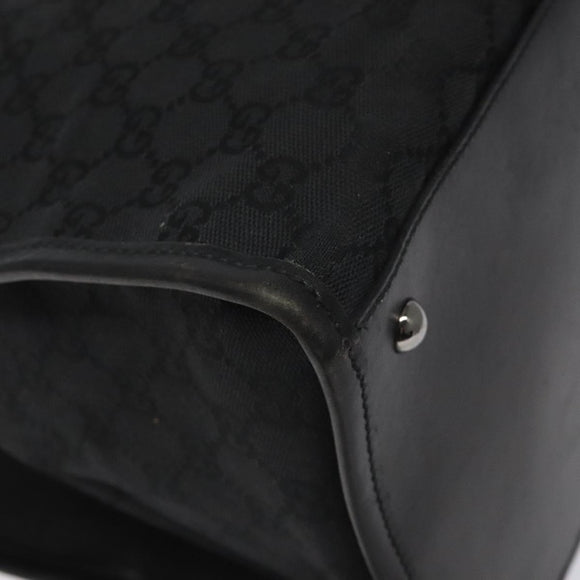 GUCCI GG Canvas Tote Bag Black Silver 109101 Auth nb119