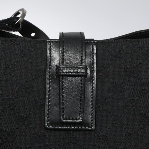 GUCCI GG Canvas Tote Bag Black Silver 109101 Auth nb119