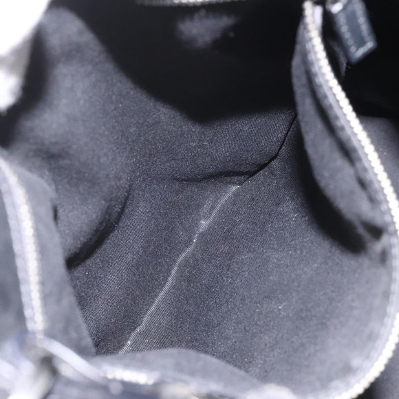 GUCCI GG Canvas Tote Bag Black Silver 109101 Auth nb119