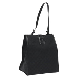 GUCCI GG Canvas Tote Bag Black Silver 109101 Auth nb119