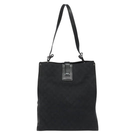 GUCCI GG Canvas Tote Bag Black Silver 109101 Auth nb119 - 0