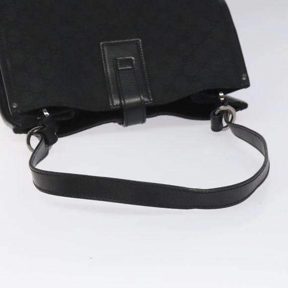 GUCCI GG Canvas Tote Bag Black Silver 109101 Auth nb119