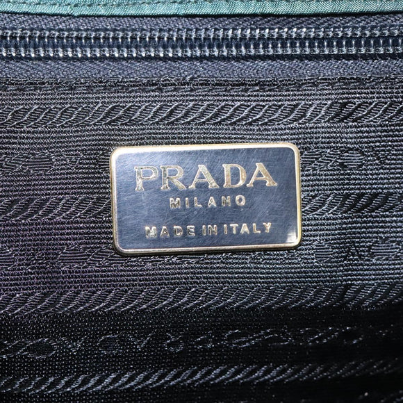 PRADA Hand Bag Nylon Khaki Auth nb125