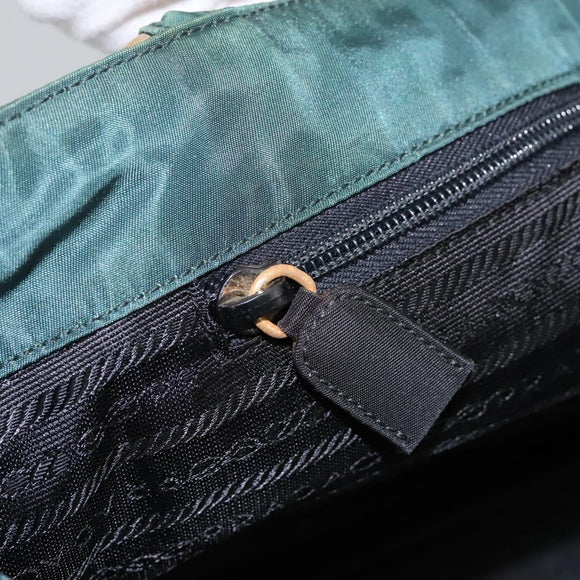 PRADA Hand Bag Nylon Khaki Auth nb125