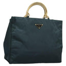PRADA Hand Bag Nylon Khaki Auth nb125-1
