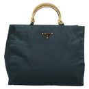 PRADA Hand Bag Nylon Khaki Auth nb125-13