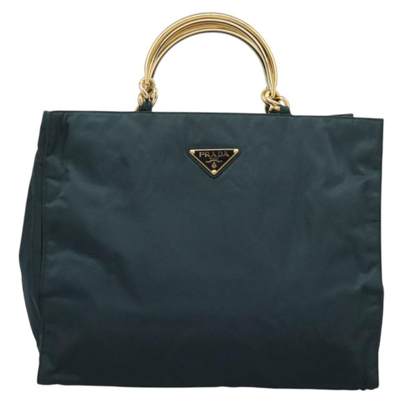 PRADA Hand Bag Nylon Khaki Auth nb125