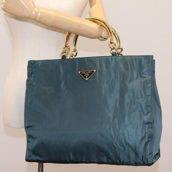 PRADA Hand Bag Nylon Khaki Auth nb125