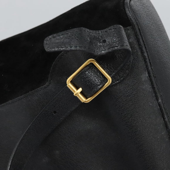 GUCCI Bamboo Backpack Suede Leather Black Gold 003 58 0016 Auth nb144