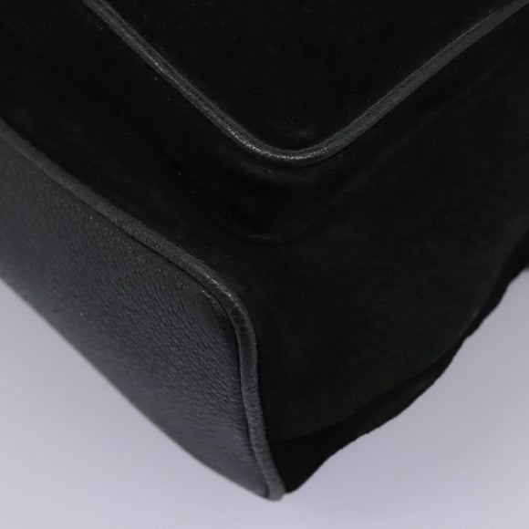 GUCCI Bamboo Backpack Suede Leather Black Gold 003 58 0016 Auth nb144