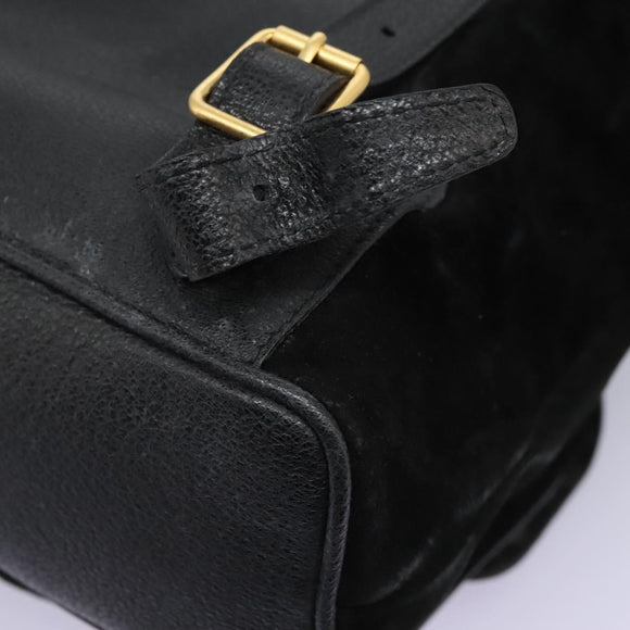 GUCCI Bamboo Backpack Suede Leather Black Gold 003 58 0016 Auth nb144