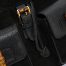 GUCCI Bamboo Backpack Suede Leather Black Gold 003 58 0016 Auth nb144-22