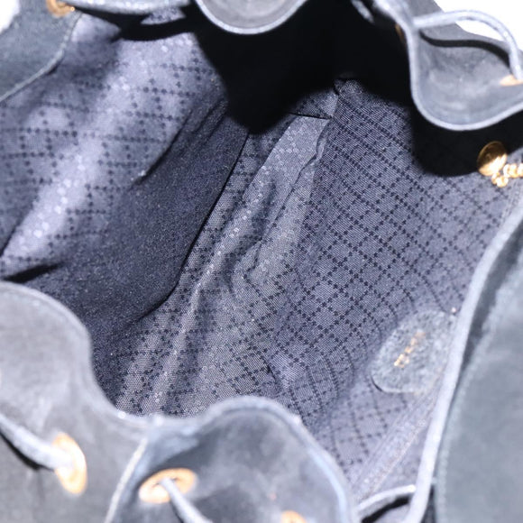 GUCCI Bamboo Backpack Suede Leather Black Gold 003 58 0016 Auth nb144