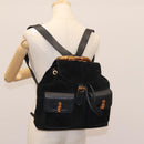 GUCCI Bamboo Backpack Suede Leather Black Gold 003 58 0016 Auth nb144-30