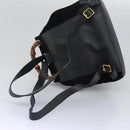 GUCCI Bamboo Backpack Suede Leather Black Gold 003 58 0016 Auth nb144-8