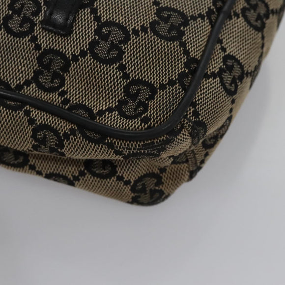 GUCCI GG Canvas Shoulder Bag Beige Black 018 1619 Auth nb171