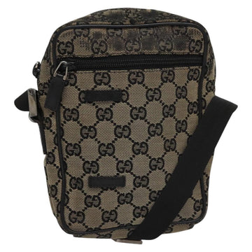 GUCCI GG Canvas Shoulder Bag Beige Black 018 1619 Auth nb171