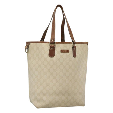 GUCCI GG Supreme Tote Bag PVC Leather White 189896 Auth nb175