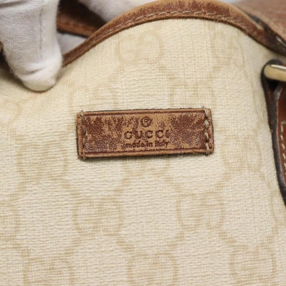 GUCCI GG Supreme Tote Bag PVC Leather White 189896 Auth nb175