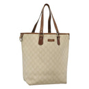 GUCCI GG Supreme Tote Bag PVC Leather White 189896 Auth nb175-1