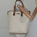 GUCCI GG Supreme Tote Bag PVC Leather White 189896 Auth nb175-21