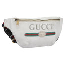 GUCCI Sherry Line Shoulder Bag Leather White Red Navy 493869 Auth nb189-1