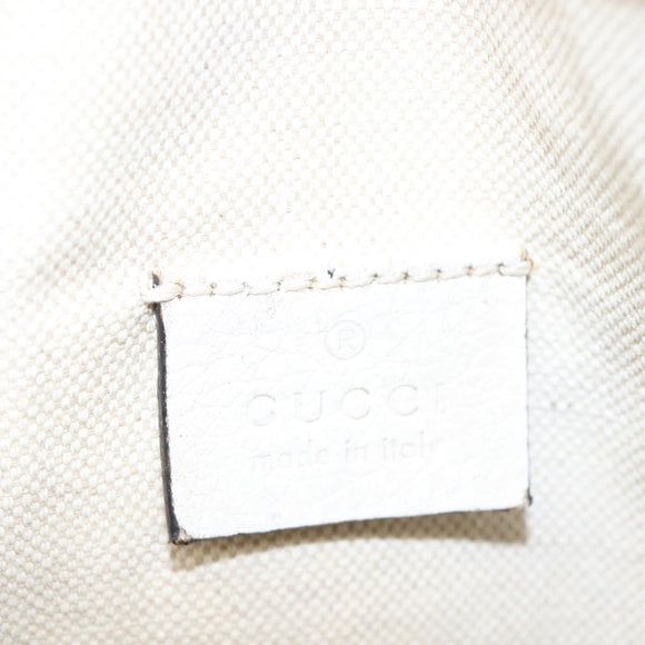 GUCCI Sherry Line Shoulder Bag Leather White Red Navy 493869 Auth nb189