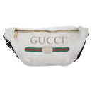 GUCCI Sherry Line Shoulder Bag Leather White Red Navy 493869 Auth nb189-13