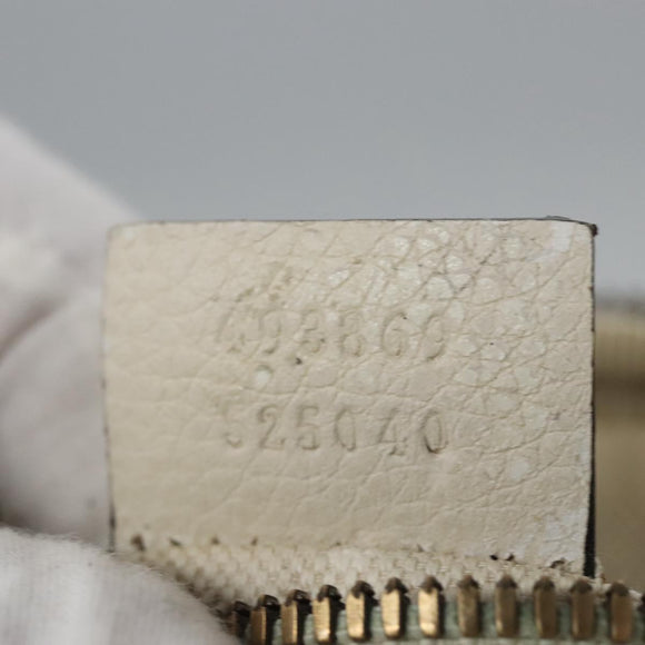 GUCCI Sherry Line Shoulder Bag Leather White Red Navy 493869 Auth nb189