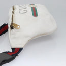 GUCCI Sherry Line Shoulder Bag Leather White Red Navy 493869 Auth nb189-4