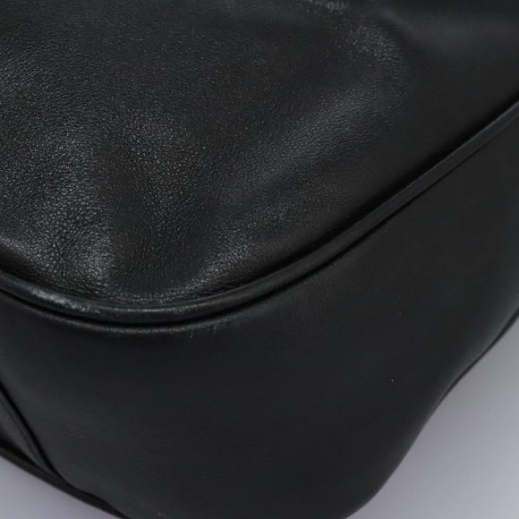 GUCCI Bamboo Hand Bag Leather 2way Black Gold 001 1014 1577 0 Auth nb190