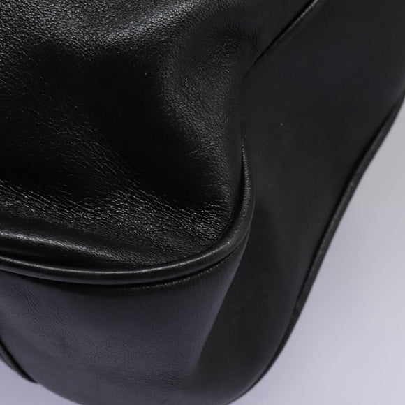GUCCI Bamboo Hand Bag Leather 2way Black Gold 001 1014 1577 0 Auth nb190