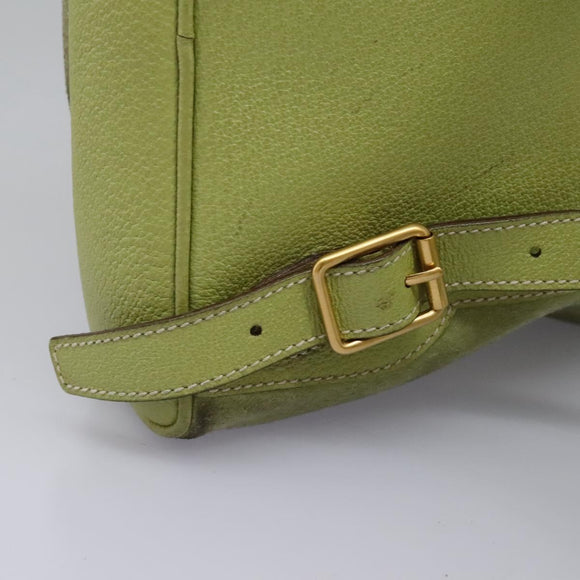 GUCCI Bamboo Backpack Suede Leather Green Gold 003 1956 0030 Auth nb201